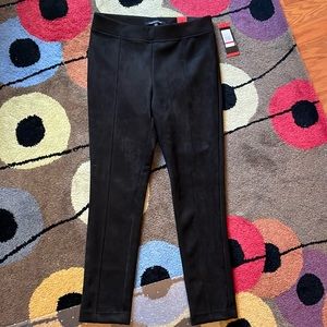 Andrew Marc stretchy black suede like pants M NWT